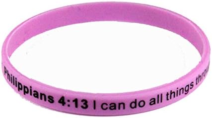 8140006 Set of 3 Philippians 4:13 I Can Do All Things Thin Silicone Bracelet Band 6mm Adult Size