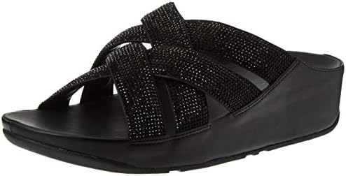 FITFLOP Lattice Crystal Cross Slides Women's Women Fashion Sandals,  Black(All Black 090), 37 EU price in Saudi Arabia | Amazon Saudi Arabia |  kanbkam
