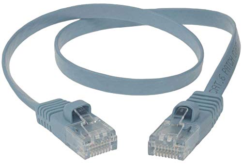 SF Cable, 1.5 ft Premium UltraFlat CAT6 550 MHZ Flat Patch Cable Black