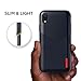 iPhone XR case, VRS Design [Navy] Vegan TPU Leather-Look Case [Leather Fit] Flexible Slim Premium case Compatible with Apple iPhone XR (2018)