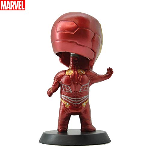 TinPlanet Marvel Avengers Endgame Iron Man Action Figure Collectible, Car Decoration Bobble Head Doll, 4 Inches