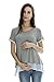 Bearsland Women's Maternity Breastfeeding Shirt Short Sleeve Nursing Tops Gray