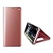 Galaxy J7 Pro 2017 Case,PHEZEN Luxury Mirror Makeup Case Plating PU Leather Flip Folio Wallet Case [Kickstand] Magnetic Closure Full Cover Case for Samsung Galaxy J7 Pro 2017 J730 (Rose Gold)