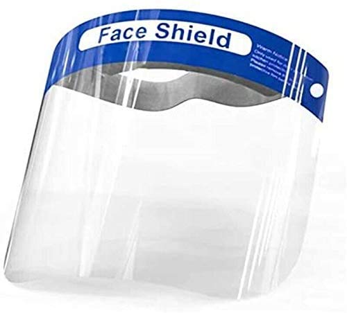 Protective Face Shield to Prevent Sprays and Direct Droplets in the Air, Saliva splash, and Oil splash with Elastic Band and Soft Sponge headband for a comfortable wear (5 Pack)