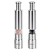 2 Pack Vina Stainless Steel Thumb Push Mini Salt and Pepper Mill Grinder Set for Gourmet Home Restaurant Buffet, 2PCs / set