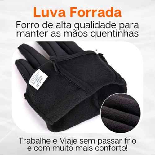 Luva Térmica Moto e Bike, Luva Impermeável, Touchscreen Antiderrapante | Proteção Contra Vento, Frio Intenso Unissex de Corrida, Trilha, Moto, Bike, Uso diário, Compatível com Celular - Premium