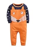 Baby Boys Girls Long Sleeve Cute Cartoon Animal Fox Romper 0-12M
