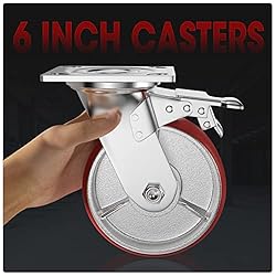 Casters Set of 4 Heavy Duty 6 inch Caster Wheels