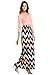 ANGVNS Womens Chevron 3/4 Sleeve Maxi Dress