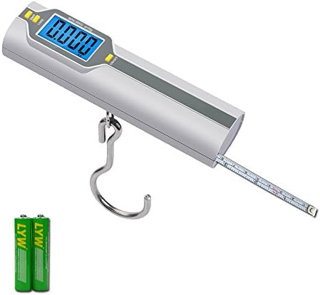 Naxer Suitcase Scale 50 LB Luggage Scale with Measure Tape and Large LCD, Scale Ruler and 2 AAA Batteries Included