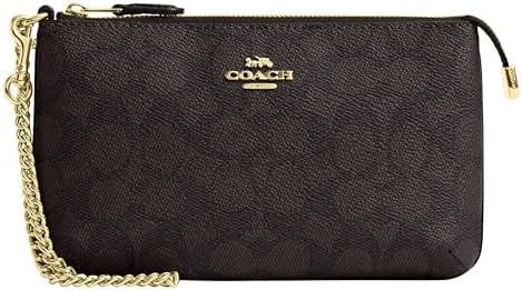 Coach Black Signature Canvas Wristlet with Rope Strap Corner Zip Wristlet In Signature Canvas With Stripe  main image 2