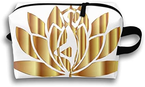 PANQJN Noble Lotus Cosmetic Case Portable Artist Storage Bag Toiletry Jewelry Bags