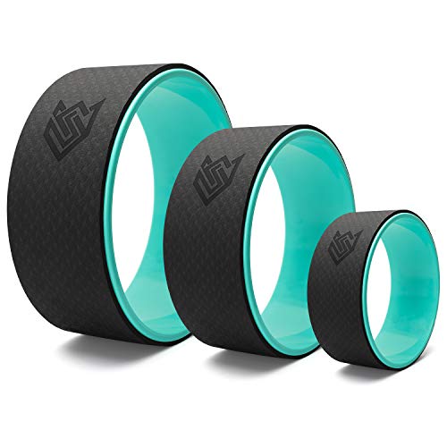 Seven Sparta Yoga Back Wheel, 3 Pack Yoga Roller for Stretching, Back Pain, and Backbends, Bodyweight Exercices(13Inch, 10.5Inch, 6.5Inch)