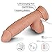 Remote Control Rotating Dildo with Suction Cup for Hand-Free, Liquid Silicone Vibrating Realistic Dildos with 7 Vibration Modes for Vagina G spot Stimulation, Vibrator Sex Toy for Women Solo Couple