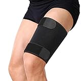 Thigh Brace, Compression Sleeve Support for Quad Groin Pain Relief, Breathable Non-Slip Elastic Thigh Brace Wrap for Men and Women Pulled Hamstring Inflammation Swelling Bruising Tendon Torn Muscle
