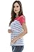 Bearsland Maternity Women's Striped Breastfeeding Shirts Maternity Nursing Tops Blue/White