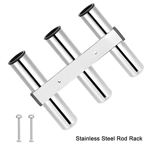 Momopark Angelrutenhalter Rutenhalter 3-Rohr-Edelstahl-Rutenhalter Schienenhalterung Klemmhalterung Köderzange… – Bild 5