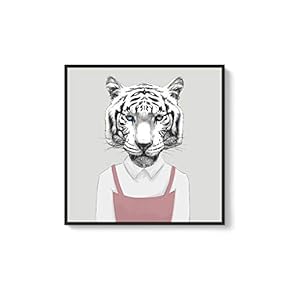 Framed Canvas Wall Art for Living Room, Bedroom Animal in Home Dress Canvas Prints for Home Decoration Ready to Hanging - 16x16 inches