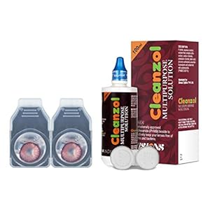 CleanZol 2 Pieces Monthly Disposable Zero Power Color Contact Lenses (Pink)