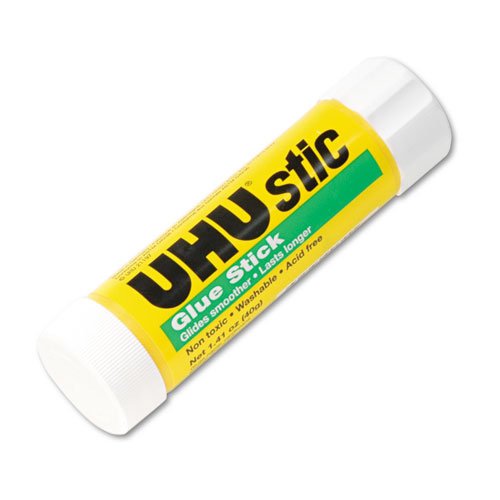 Saunders UHU 99655 Glue Stick, 1.41 oz, Clear/White
