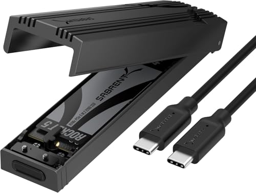 SABRENT USB C NVMe Enclosure & Reader, Tool-Free M.2 PCIe SSD Case for 2230-2280, 10Gbps USB 3.2 Gen 2 Adapter, Aluminum Cooling, External M.2 NVMe Drive Enclosure (EC-PNVO)