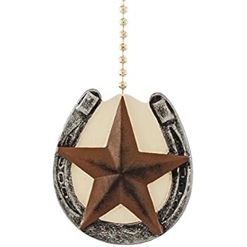 Horseshoe With Barn Texas Star Primitive Design Ceiling Fan Pull
