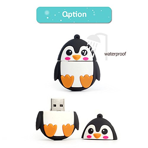 leizhan Character Flash Drive 16GB Pen Drive with Chain Penguin Memory Stick