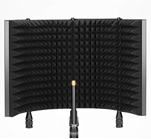 Neewer Studio Recording Microphone Isolation Protect, Professional 4-Panel Mic Protect with Sound Absorbing Foam and Vented Metallic Plate for Filter Vocal, Suitable with Blue Yeti and Different Condenser Microphones