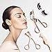 Eyelash Curler Tools Set For All Eye Shapes With Eyelash Curler, Mini Eyelash Curler, False Eyelash Extension Tweezer, Black Silicone Refill Pads
