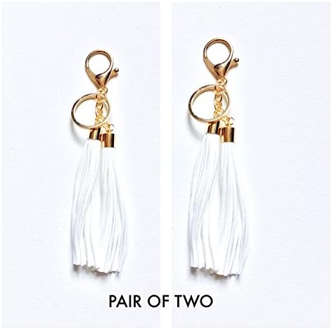 Qualitrusty 2 Piece Tassel Keychain (Electric White)