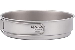 Lixada Ultralight Titanium Frypan Outdoor Camping Hiking Backpacking Cooking Frying Pan with Foldable Handles