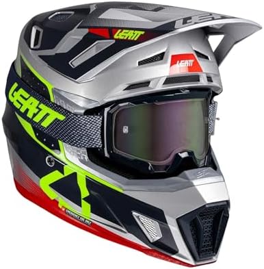 Helm MIT Brille LEATT KIT Moto 7.5 V26 RED (55-56 cm) S
