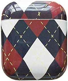 Parkho Apple Airpods Case Plaid Cover Soft TPU Shockproof Full Cover Protective For Airpods 1 Airpods 2 (Red)