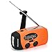 iRonsnow Upgraded Version IS-088U+ Dynamo Solar Hand Crank Self Powered AM/FM/NOAA Weather Radio with LED Flashlight and 1000mAh Emergency Power Bank (Orange)