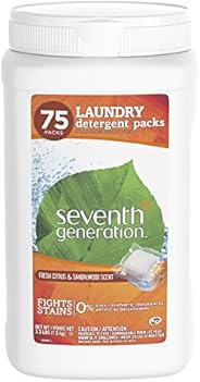 Seventh Generation Laundry Detergent Packs, Fresh Citrus & Sandalwood Scent, 75 C