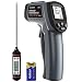 Infrared Thermometer, SURPEER IR5D Laser Thermometer Gun -58℉～1022℉(-50℃～550℃) Adjustable Emissivity - Temperature Probe for Cooking/Air/Refrigerator/Freezer - Meat Thermometer Included