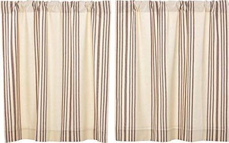 Piper Classics Dublin Grain Sack Stripe Tier Curtains 36 Long