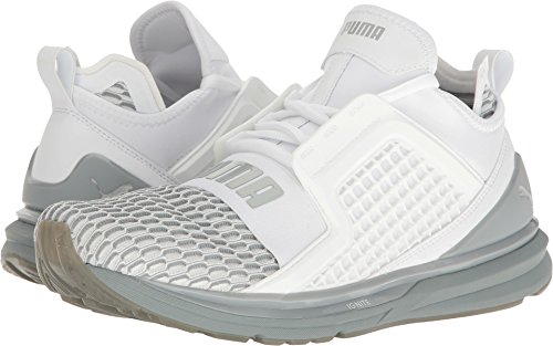 Puma Mens Ignite Limitless Colorblock Running Shoes - Puma White-Quarry Size 10