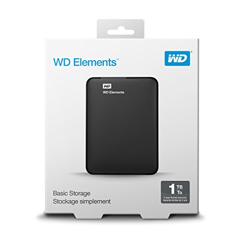 WD 1TB Elements Portable External Hard Drive, USB 3.0, Up to 5 Gb/s Data Transfer Rate
