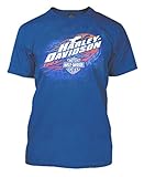 Harley-Davidson Men's Slick Bar & Shield Flames T-Shirt Royal Blue 30291779