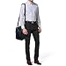 Jack&Chris Mens PU Leather Crossbody Single-Shoulder Briefcase Messenger Handbag (Black 019)