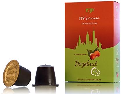 NYXpresso Hazelnut Nespresso Compatible Capsules (60 Pods) – Fine, Fresh Ground Coffee Blend – Ecofriendly, Recyclable Cups – Rich, Bold Taste
