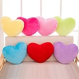 EA-STONE 30cm Multi-Colored Heart Shape Decorative Throw Pillow,Soft PP Cotton Cushion Stuffed Plush Toy for Sofa Office Home Decor Best Gift for Woman Girl (Pink)