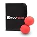 WODFitters Double Lacrosse Ball Peanut Massage Ball for Thoracic Spine - Foam Roller Ball with Carrying Case Stocking Stuffer (Red)