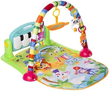 MooToys Kick and Play Newborn Toy with Piano for Baby 1 - 36 Month, Lay and Play, Sit and Play, Activity Toys, Play Mat Activity Gym for Baby. Blue (MT-103)