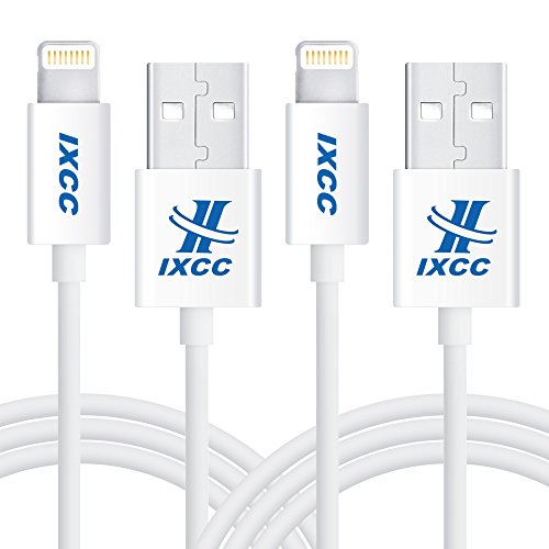 iXCC Element II Lightning Cable 6ft, iPhone Charger, for iPhone 7 6s 6 Plus, SE 5s 5c 5, iPad Air 2 Pro, iPad mini 2 3 4, iPad 4th Gen [Apple MFi Certified](2Pack White) (Best 3rd Party Lightning Cable)