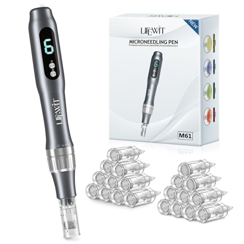 Photo 1 of Lifewit Professional Microneedling Pen with 20 Replacement Cartridges, Electric Micro Needling Microneedle Pen, Wireless Microneedle Machine for Home Use, 8pcs 16pin+8pcs 36pin+2pcs 42pin+2pcs Nano