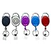 5 Pack - Premium Retractable Oval Shaped Badge Reels with Carabiner Belt Loop Clip, Keychain and ID Holder Strap by Specialist ID (Assorted Colors)