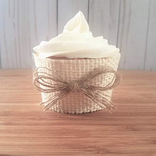 Amazon Com Rustic Burlap Cupcake Wrappers Ivory Cup Cake Wraps