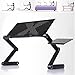 Azadx Notebook Computer Stand, Adjustable Aluminum MacBook Laptop Desk, Portable Home Use Executive Office Assembled Folding Table, Light Weight Ergonomic TV Bed Lap Tray (Black, Stand)thumb 2